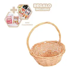 RYBIU IMPORT - Cesta Rustica Ligera de Verduras 24x24x25 Y+Regalo Agendita
