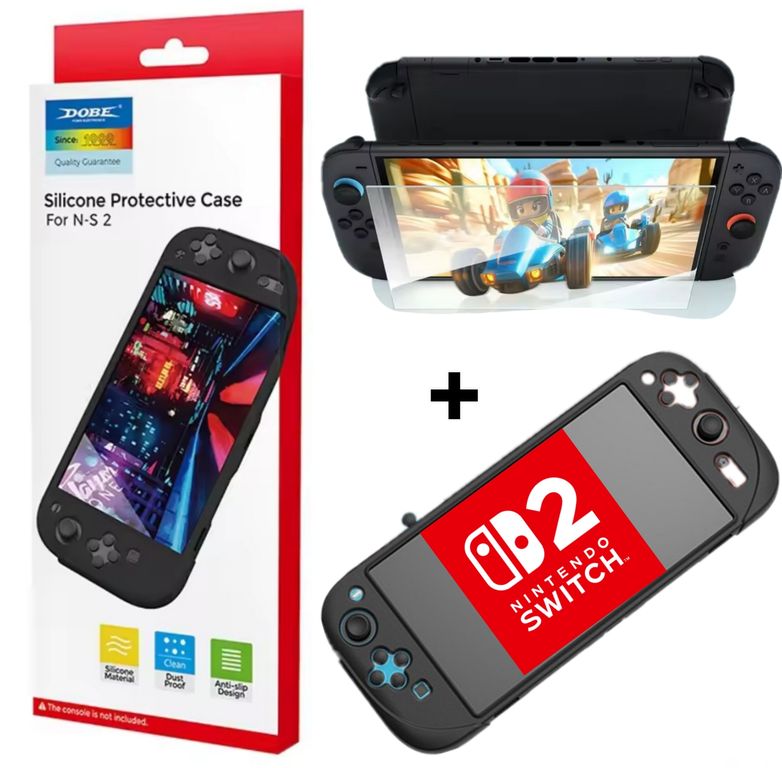 Kit Protector Nintendo Switch 2 – Funda Silicona + Vidrio Templado