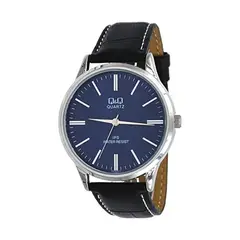 Q&Q - Reloj Para Hombre Resistente Al Agua 3BAR Negro fondo azul