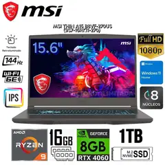 MSI - Laptop Gamer Thin A15 AMD Ryzen 9 8945HS 16GB RAM 1TB SSD NVIDIA GeForce RTX 4060 15.6"