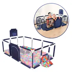 BABYPAL - Corral para Bebes 3 en 1 con Canasta y Arco de Fútbol