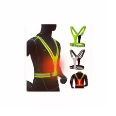 GENERICO - Chaleco Reflectivo c Luces Led Seguridad Ciclista Moto+Pila