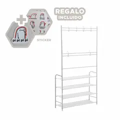 GENERICO - Pack5 Portazapatos Curvado 4 N de Blanco Y+Regalo Stickers