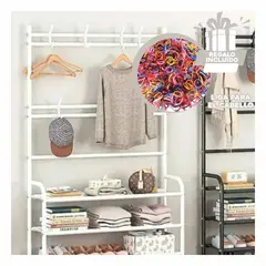 GENERICO - Pack5 Portazapatos 4 Pisos en Blanco Y+Ligas de Regalo