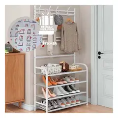 RYBIU IMPORT - Pack6 Rack con Percheros 4 N en Blanco Y+Regalo Stickers