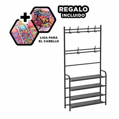 RYBIU IMPORT - Pack4 Zapatera con Separadores 4 N Negro Y+Ligas de Regalo