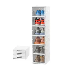 GENERICO - Pack2 Zapatera Plegable 6 Pisos en Blanco Y+Papel de Regalo