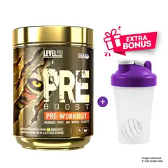 LEVEL PRO - Pre- Entreno Pre Boost 352 gr Green Apple + Shaker