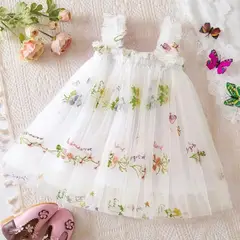 GENERICO - VESTIDO PARA BEBE CON BORDADO DE FLORES