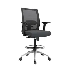OFIDEAS - Silla Cajero Ergonómica Con Apoyabrazos Noha Negro Aluminio