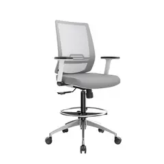 OFIDEAS - Silla Cajero Ergonómica Con Apoyabrazos Twist Gris Aluminio