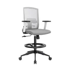 OFIDEAS - Silla Cajero Ergonómica Con Apoyabrazos Monk Gris Nylon