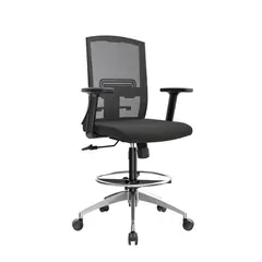 OFIDEAS - Silla Cajero Ergonómica Con Apoyabrazos Monk Negro Aluminio