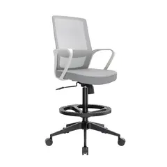 OFIDEAS - Silla Cajero Ergonómica Con Apoyabrazos Andy Gris Nylon