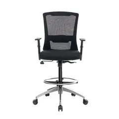 OFIDEAS - Silla Cajero Ergonómica Con Apoyabrazos Castro Negro Aluminio