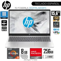 HP - Laptop 15-FC0009LA AMD Ryzen 5-7520U 8GB RAM 256GB SSD 15.6"  FHD - Silver