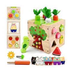 GENERICO - Cubo de Motricidad Fina 5en1 con Pájaro Carpintero para Bebé