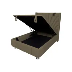 BH BARAKA HOME PREMIUM - Box Espacio Nube + Cabecera Emperatriz Lecco 2 Plz - Beige Oscuro