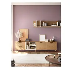 TU MESITA - Mesa de TV Moderna Stone 65 HayaBlanco 2 puertas 2 cajones