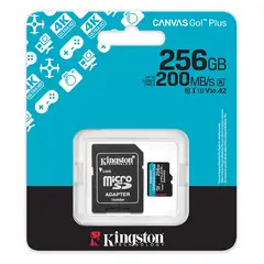 KINGSTON - MicroSD Canvas Go Plus 256 GB 200 mbps 4 generacion