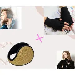 GENERICO - Orejeras de lana cálidas mas guantes mitones