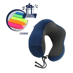 RYBIU IMPORT - Pack6 Almohada de Cuello Azul Espuma Y+Banderitas Adhesivas