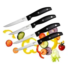 OSTER - Set de Cuchillos Oster® 4Pzs GRANGER Acero Inoxidable Negro
