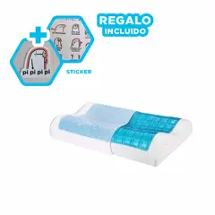GENERICO - Almohada Comoda de Gel Color Celeste Y+Regalo Stickers