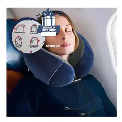 GENERICO - Pack6 Almohadilla Viaje en Azul Espuma Y+Regalo Stickers