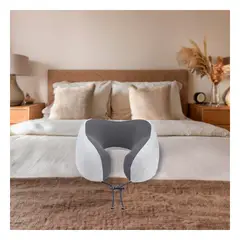 GENERICO - Pack3 Cojin de Cuello para Viajar Comodo en Plomo Espuma