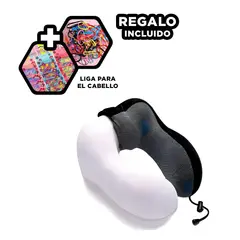 GENERICO - Pack4 Almohada de Viajes en Color Negro Y+Ligas de Regalo