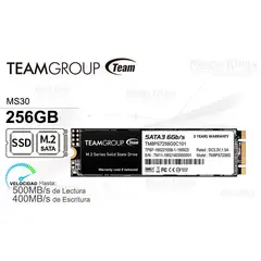 TEAM GROUP - Unidad en estado solido TG MS30 M.2 2280 256GB SATA III 6Gb/s