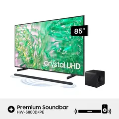 Televisor 85 Crystal Uhd 4k Smart tv Du8000 + Soundbar Hw S800d