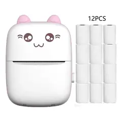 U BUY - Mini Impresora Térmica Gatita Bluetooth 200dpi 12 Rollos
