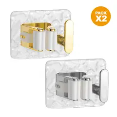 KELLER - Pack x2 Colgadores de Escobas con Adhesivo MS3