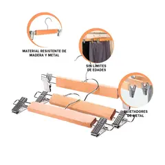 RYBIU IMPORT - Pack2 Conjunto con 3 Ganchos de Madera Y+Ligas de Regalo