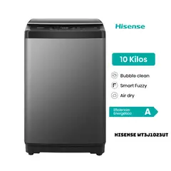 HISENSE - LAVADORA SMART FUZZY 10 KG CARGA SUPERIOR GRIS - WT3J1023UT