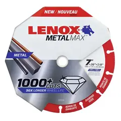 LENOX - Disco Diamantado Metalmax 7" x 7 / 8" Corte Metal - pack x 2 unid