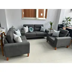 GENERICO - Mueble Sonrisa 3-2-1 Gris Oscuro + 05 Decorativos de Obsequio