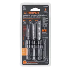TRUPER - Juego de Brocas Avellanadoras HSS 14 Hex para Madera 3 Piezas 102378