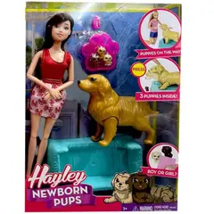 GENERICO - Set Interactivo con Muñeca y Perra Cachorros Recién Nacido