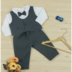 BANNITAS - Terno de niño verde a rayas