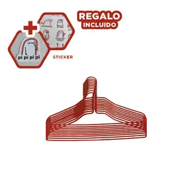 GENERICO - Colgador Duradero de Ropa Infantil en Rojo Y+Regalo Stickers