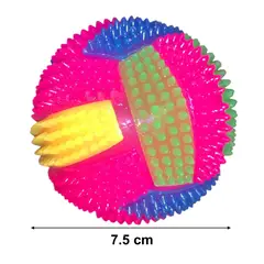 GENERICO - PACK X4 PELOTA MULTICOLOR MASCOTAS 7.5 CM LUCES LED