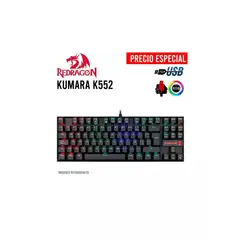 REDRAGON - TECLADO GAMER KUMARA K552RGB-1 SP LED-RGB USB SWITCH RED BLACK