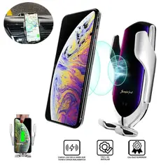 GENERICO - Cargador inalámbrico de carro R1 para celulares - Plateado