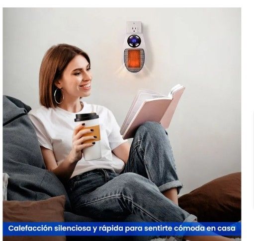 Mini calentador de espacio eléctrico blanco con control remoto