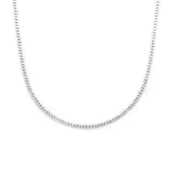 GENERICO - Cadena Lomo De Corvina Plano Plateado Hombre