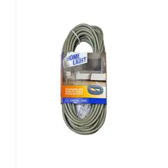 HOME LIGHT - Extensión Eléctrica Vulcanizado 15 Metros x 3 Tomas GRIS