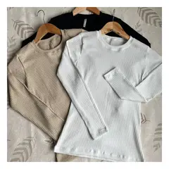 RYBIU IMPORT - Cafarena Manga Larga Cuello redondo Mujer Pack 3